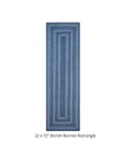 Homespice Decor Jute Braided Denim Blue 519689 22 in. X 72 in. Rect Rug