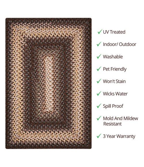 Homespice Ultra Durable Braided Brown Rug