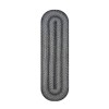 Homespice Decor Jute Braided Accessories Flint Hill Grey 571830 11 in. X 36 in. Oval Rug