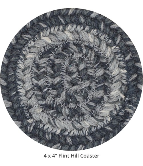 Homespice Decor Jute Braided Accessories Flint Hill Grey 240015PS 4 in. Set of 6 Round Rug