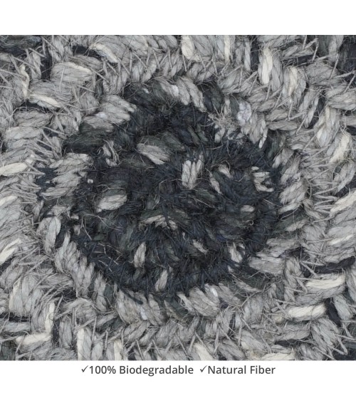 Homespice Decor Jute Braided Accessories Flint Hill Grey 240031PS 8 in. Set of 3 Round Rug