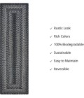 Homespice Decor Jute Braided Accessories Flint Hill Grey 240155PS 8 in. X 28 in. Set of 13 Rect Rug
