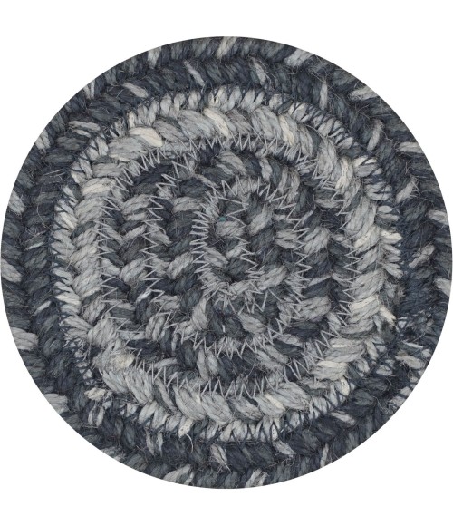 Homespice Decor Jute Braided Accessories Flint Hill Grey 240015PS 4 in. Set of 6 Round Rug