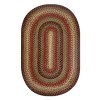 Homespice Decor Jute Braided Gingerbread Brown, Deep Red 506801 8 ft. X 10 ft. Oval Rug