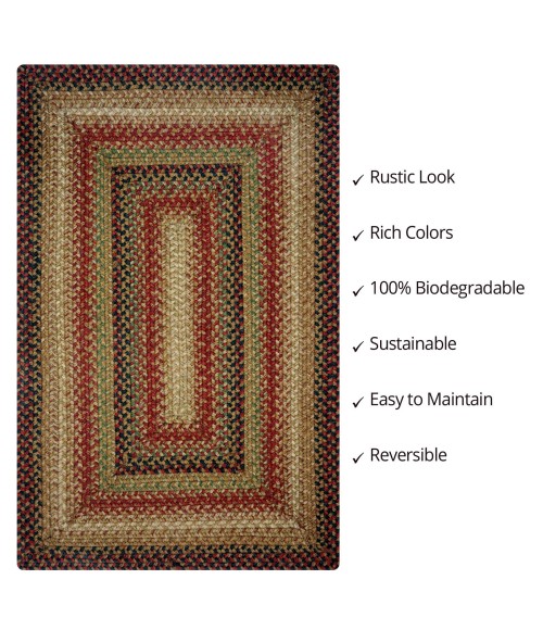 JUTE BRAIDED RUG Homespice Jute Braided Brown Rug