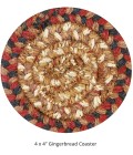 Homespice Decor Jute Braided Accessories Gingerbread Brown, Deep Red 240014PS 4 in. Set of 6 Round Rug