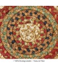 Homespice Decor Jute Braided Accessories Gingerbread Brown, Deep Red 240030PS 8 in. Set of 3 Round Rug