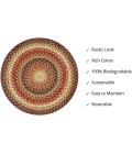 Home Spice Jute Braided Accessories Brown, Deep Red 240176PS 15 in. Set of 6 Round Rug