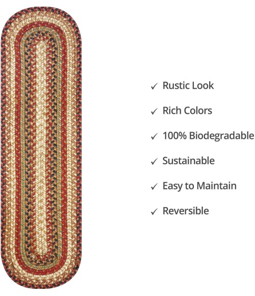 Home Spice Jute Braided Accessories Brown, Deep Red Rug 240138PS 8 in. X 28 in. Set of 13 Oval - Rugs Town Home Spice Jute Braided Accessories Brown, Deep Red 240138PS 8 in. X 28 in. Set of 13 Oval Rug
