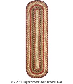 Home Spice Jute Braided Accessories Brown, Deep Red 240138PS 8 in. X 28 in. Set of 13 Oval Rug