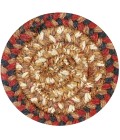 Homespice Decor Jute Braided Accessories Gingerbread Brown, Deep Red 240014PS 4 in. Set of 6 Round Rug