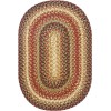 Homespice Decor Jute Braided Accessories Gingerbread Brown, Deep Red 240086PS 10 in. X 15 in. Set of 4 Oval Rug