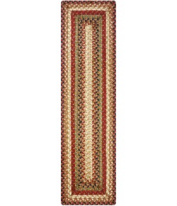Home Spice Jute Braided Accessories Brown, Deep Red 240122PS 8 in. X 28 in. Set of 2 Rect Rug