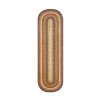 Homespice Decor Jute Braided Accessories Gingerbread Brown, Deep Red 571809 11 in. X 36 in. Oval Rug