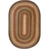 Homespice Decor Jute Braided Gingerbread Brown, Deep Red 500809 2 ft. X 3 ft. Oval Rug