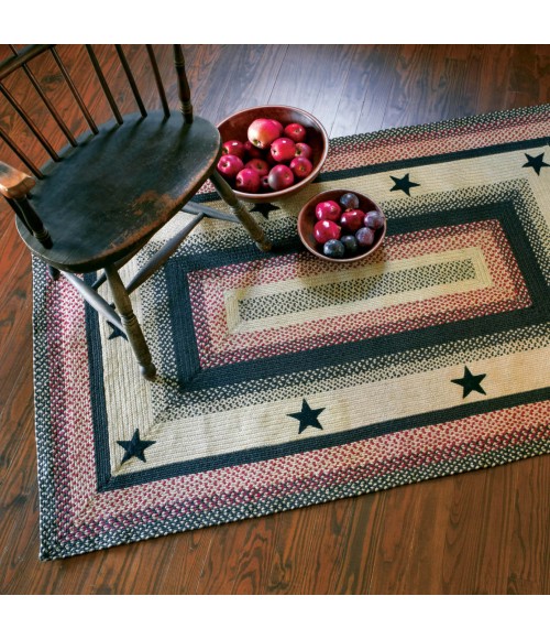 JUTE BRAIDED RUG Homespice Decor Rug Sale. Primitive Star Gloucester Jute Braided Rug