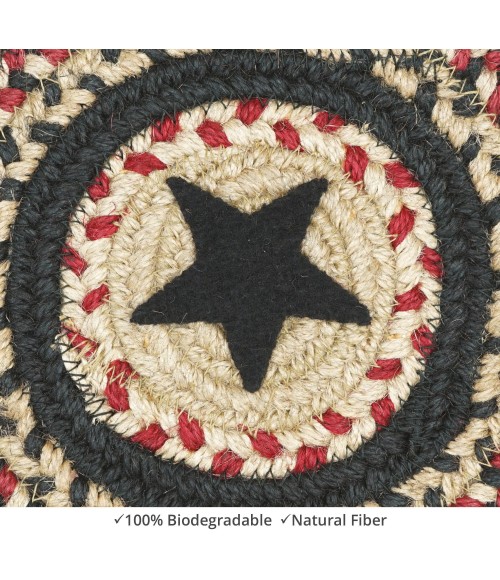 Home Spice Jute Braided Accessories Black Rug 240028PS 8 in. Set of 3 Round - Rugs Town Home Spice Jute Braided Accessories Black 240028PS 8 in. Set of 3 Round Rug