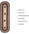 Home Spice Jute Braided Accessories Black Rug 240136PS 8 in. X 28 in. Set of 13 Oval - Rugs Town Home Spice Jute Braided Accessories Black 240136PS 8 in. X 28 in. Set of 13 Oval Rug