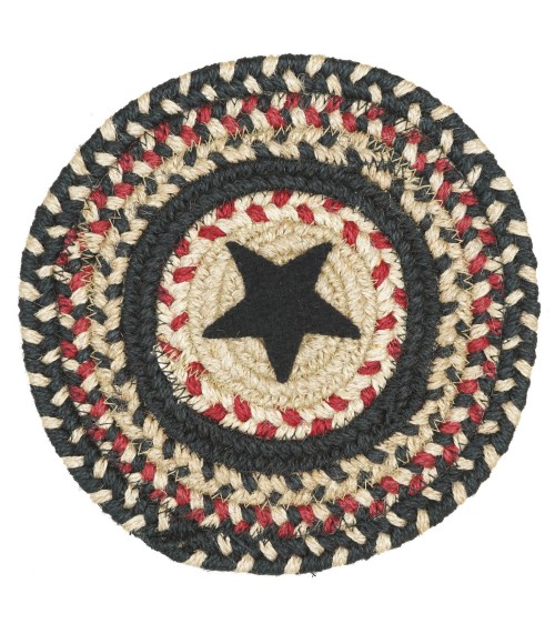 Home Spice Jute Braided Accessories Black Rug 240028PS 8 in. Set of 3 Round - Rugs Town Home Spice Jute Braided Accessories Black 240028PS 8 in. Set of 3 Round Rug