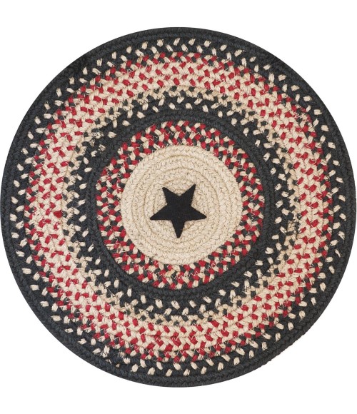 Home Spice Jute Braided Accessories Black Rug 240044PS 15 in. Set of 2 Round - Rugs Town Home Spice Jute Braided Accessories Black 240044PS 15 in. Set of 2 Round Rug