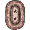 Homespice Decor Jute Braided Accessories Primitive Star Gloucester Black 240060PS 13 in. X 19 in. Set of 4 Oval Rug
