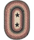 Homespice Decor Jute Braided Accessories Primitive Star Gloucester Black 240060PS 13 in. X 19 in. Set of 4 Oval Rug