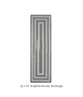 Homespice Decor Ultra Durable Braided Graphite Grey 329639 22 in. X 72 in. Rect Rug
