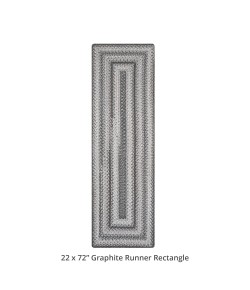 Homespice Decor Ultra Durable Braided Graphite Grey 329639 22 in. X 72 in. Rect Rug