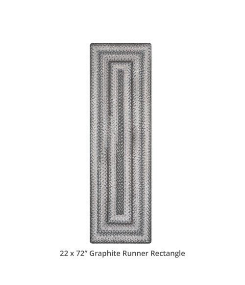 Homespice Decor Ultra Durable Braided Graphite Grey 329639 22 in. X 72 in. Rect Rug