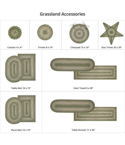 Home Spice Jute Braided Rug Green 501820 20 in. X 30 in. Oval Rug