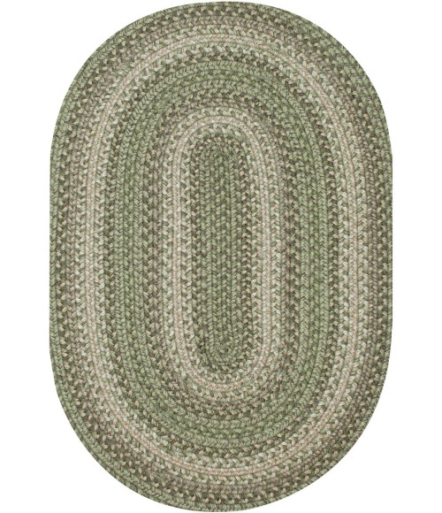 Home Spice Jute Braided Rug Green 501820 20 in. X 30 in. Oval Rug