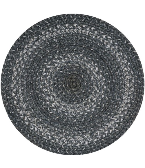 Home Spice Jute Braided Accessories Grey 240178PS 15 in. Set of 6 Round Rug