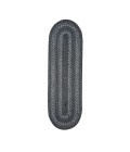 Homespice Decor Jute Braided Accessories Grey Cloud Grey 571854 11 in. X 36 in. Oval Rug