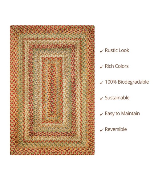 JUTE BRAIDED RUG Homespice Jute Braided Beige Rug
