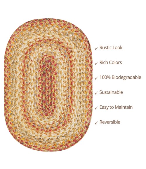 Homespice Jute Braided Beige Rug