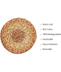 Home Spice Jute Braided Accessories Beige, Tan 240018PS 8 in. Set of 3 Round Rug