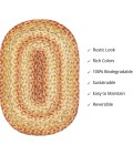 Home Spice Jute Braided Accessories Beige, Tan Rug 240081PS 10 in. X 15 in. Set of 4 Oval - Rugs Town Home Spice Jute Braided Accessories Beige, Tan 240081PS 10 in. X 15 in. Set of 4 Oval Rug
