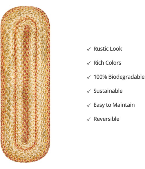 Home Spice Jute Braided Accessories Beige, Tan Rug 240094PS 8 in. X 28 in. Set of 2 Oval - Rugs Town Home Spice Jute Braided Accessories Beige, Tan 240094PS 8 in. X 28 in. Set of 2 Oval Rug