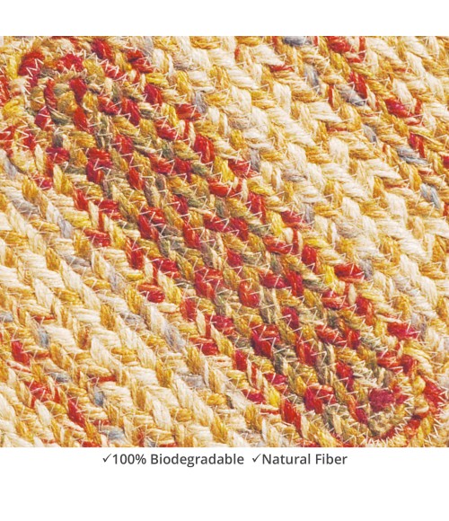 Homespice Decor Jute Braided Accessories Harvest Beige, Tan 571076 11 in. X 36 in. Oval Rug