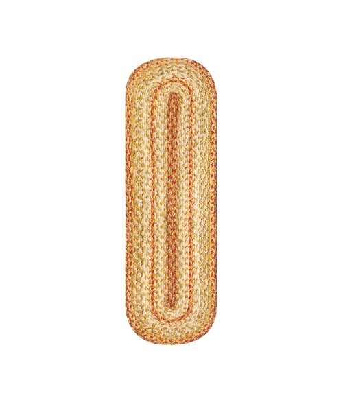 Homespice Decor Jute Braided Accessories Harvest Beige, Tan 571076 11 in. X 36 in. Oval Rug