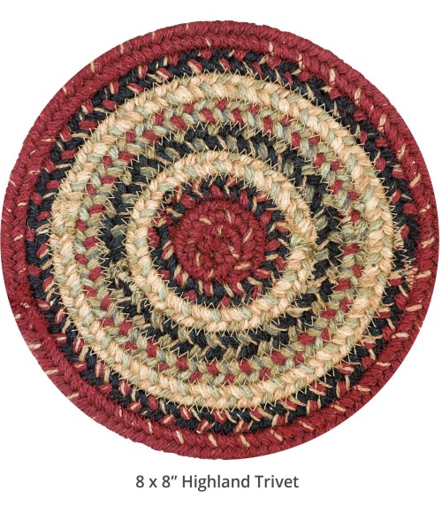 Home Spice Jute Braided Accessories Multi Rug 240029PS 8 in. Set of 3 Round - Rugs Town Home Spice Jute Braided Accessories Multi 240029PS 8 in. Set of 3 Round Rug