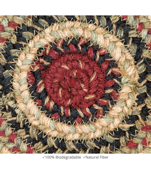 Home Spice Jute Braided Accessories Multi Rug 240029PS 8 in. Set of 3 Round - Rugs Town Home Spice Jute Braided Accessories Multi 240029PS 8 in. Set of 3 Round Rug