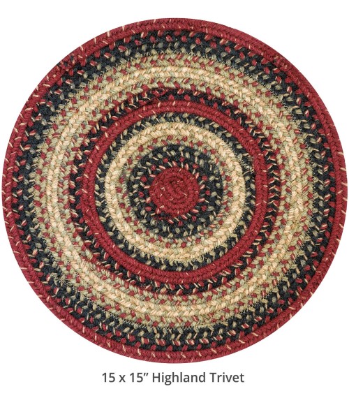 Home Spice Jute Braided Accessories Multi Rug 240175PS 15 in. Set of 6 Round - Rugs Town Home Spice Jute Braided Accessories Multi 240175PS 15 in. Set of 6 Round Rug