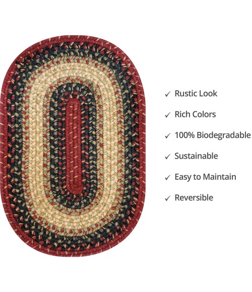 Home Spice Jute Braided Accessories Multi Rug 240061PS 13 in. X 19 in. Set of 4 Oval - Rugs Town Home Spice Jute Braided Accessories Multi 240061PS 13 in. X 19 in. Set of 4 Oval Rug