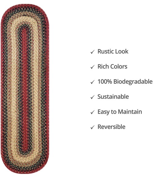 Home Spice Jute Braided Accessories Multi Rug 240105PS 8 in. X 28 in. Set of 2 Oval - Rugs Town Home Spice Jute Braided Accessories Multi 240105PS 8 in. X 28 in. Set of 2 Oval Rug