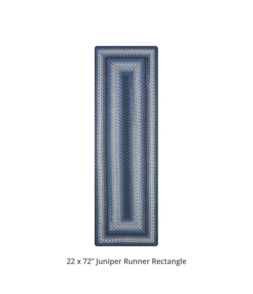 Homespice Decor Ultra Durable Braided Juniper Blue 329226 22 in. X 72 in. Rect Rug