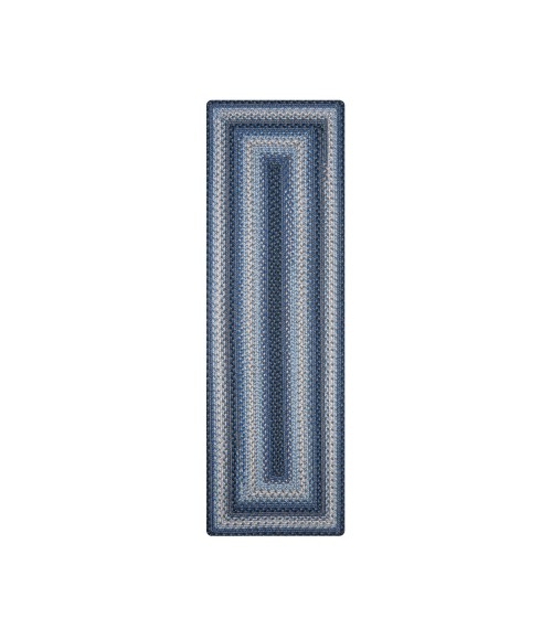 Homespice Decor Ultra Durable Braided Juniper Blue 329226 22 in. X 72 in. Rect Rug
