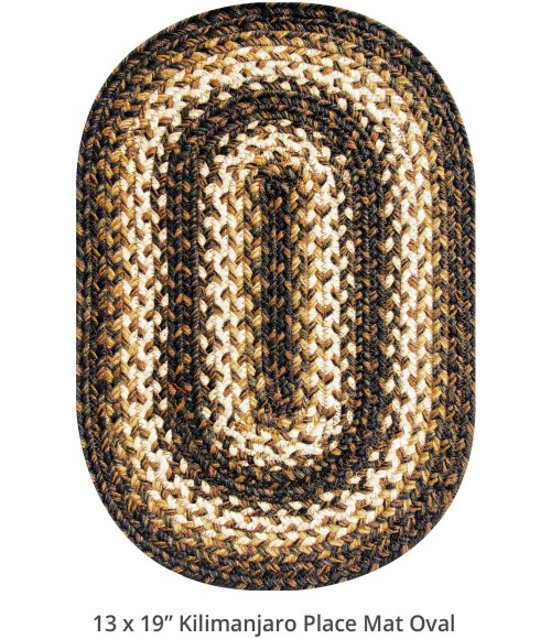 Home Spice Jute Braided Accessories Black Rug 240084PS 10 in. X 15 in. Set of 4 Oval - Rugs Town Home Spice Jute Braided Accessories Black 240084PS 10 in. X 15 in. Set of 4 Oval Rug