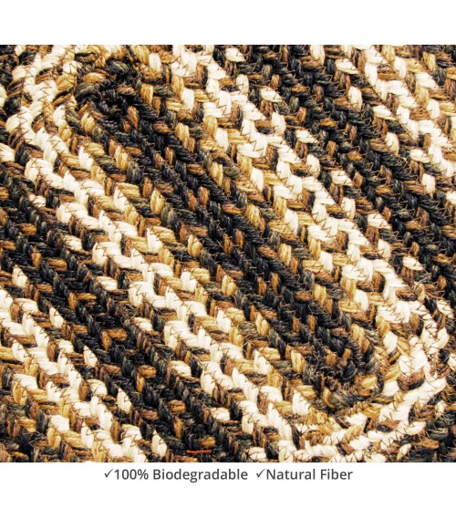 Home Spice Jute Braided Accessories Black Rug 240084PS 10 in. X 15 in. Set of 4 Oval - Rugs Town Home Spice Jute Braided Accessories Black 240084PS 10 in. X 15 in. Set of 4 Oval Rug