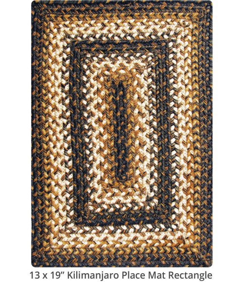 Home Spice Jute Braided Accessories Black Rug 240090PS 10 in. X 15 in. Set of 4 Rect - Rugs Town Home Spice Jute Braided Accessories Black 240090PS 10 in. X 15 in. Set of 4 Rect Rug